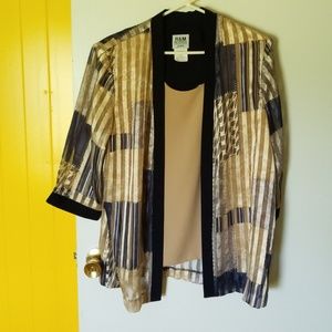 Jacket with blouse connected to it